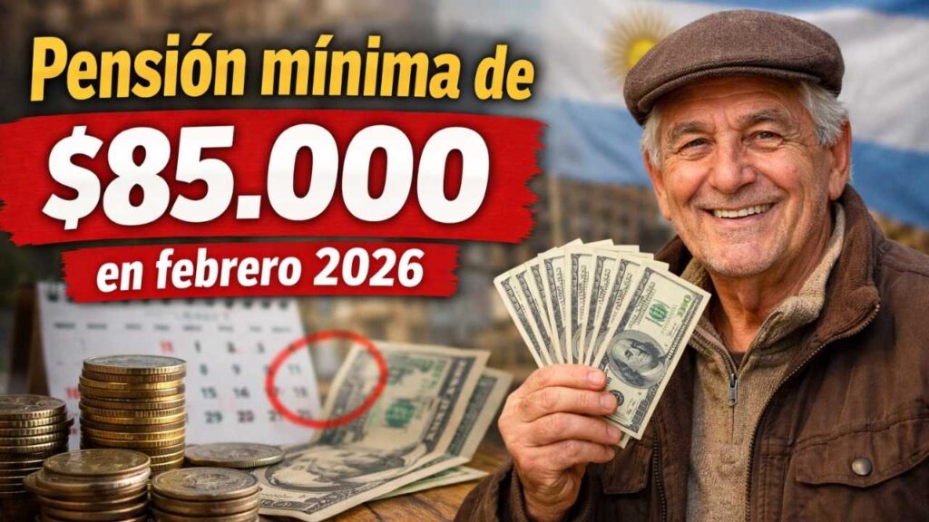 Pensión mínima de $85.000 en febrero 2026– quién cobra, cómo inscribirse y calendario oficial de pagos