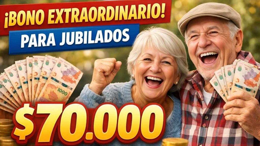 Bono extraordinario para jubilados $70.000: cómo inscribirse, quién lo recibe y día de depósito febrero 2026