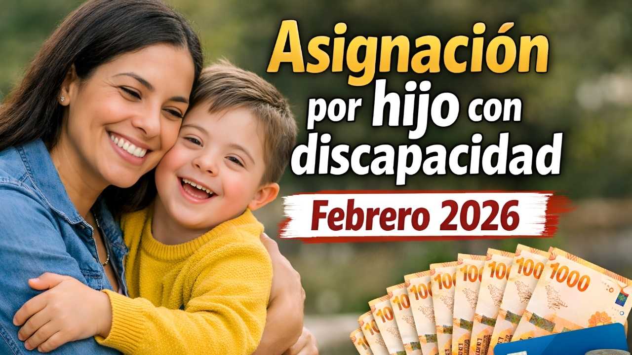 Asignación por hijo con discapacidad febrero 2026: $40,000, cómo solicitar y cuándo se acredita